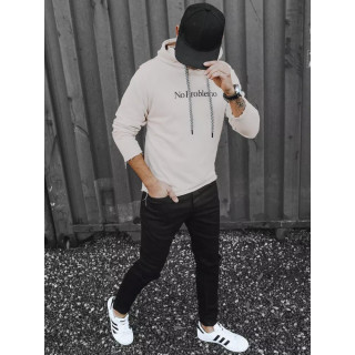 Bézs színű, férfi pulóver felirattal