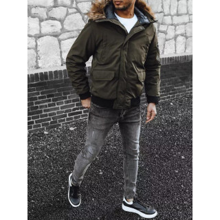 Zöld téli kabát, férfiaknak