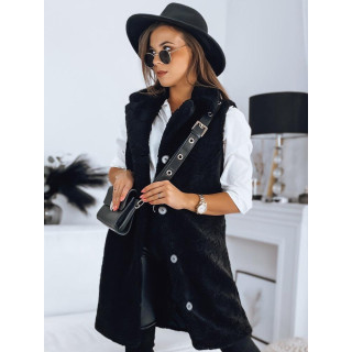 Hosszú, meleg fekete mellény