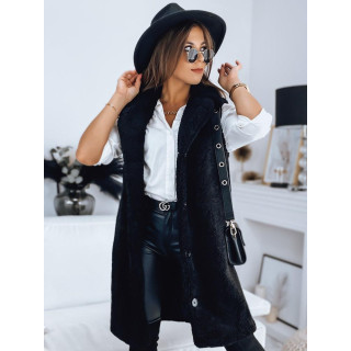 Hosszú, meleg fekete mellény