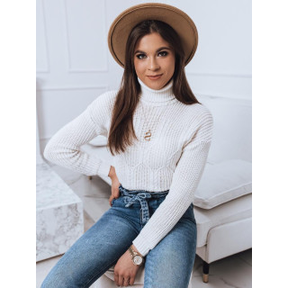 Fehér színű, női pulóver, garbóval