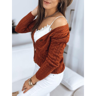 Barna, gombos pulóver, hölgyeknek