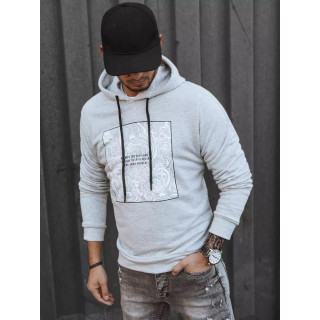 Szürke férfi pulóver, nyomtatott mintával