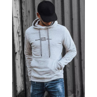 Szürke, feliratos férfi pulóver