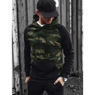 Zöld, terepmintás férfi pulóver