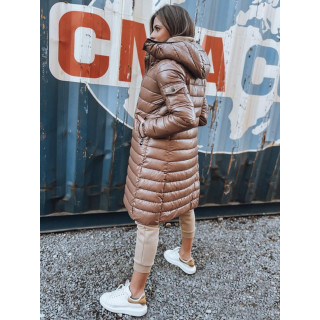 Hosszú steppelt kabát, barna színben