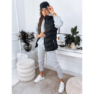 Fekete, steppelt női mellény