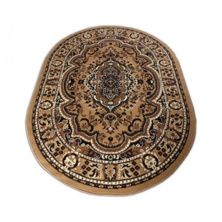 Ovális szőnyeg, barna mintával