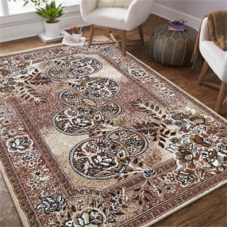 Barna szőnyeg, vintage mintával