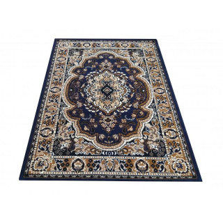 Sötétkék szőnyeg, modern mintával