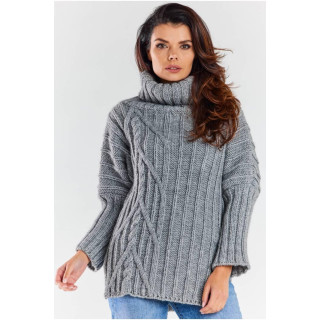 Női, szürke, garbós pulóver