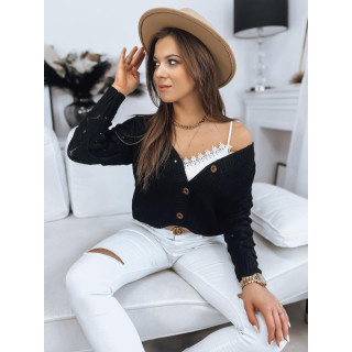 Gombos, fekete pulóver, hölgyeknek