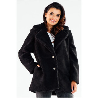 Meleg, fekete színű, női kabát