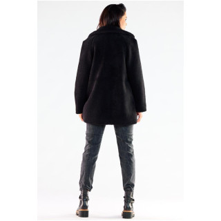 Meleg, fekete színű, női kabát