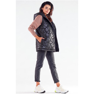 Steppelt női mellény, fekete színben