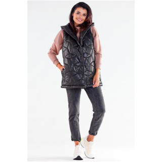 Steppelt női mellény, fekete színben