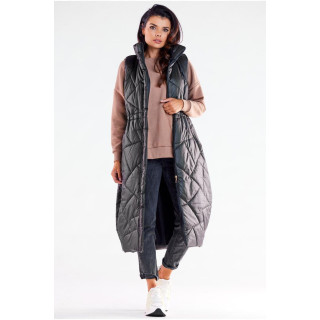 Fekete, hosszú oversize mellény