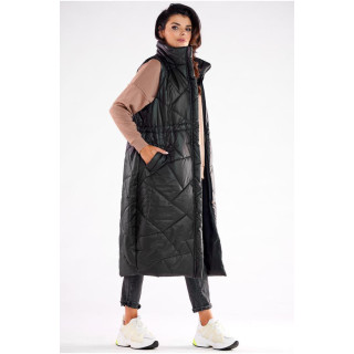 Fekete, hosszú oversize mellény