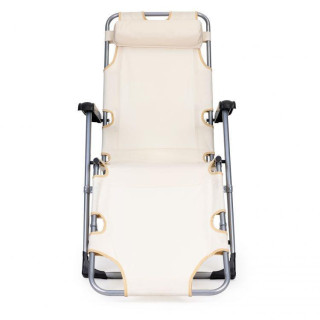 Összecsukható kerti nyugágy, bézs színben