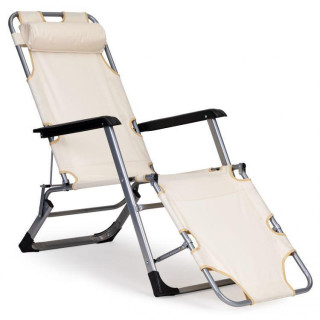 Összecsukható kerti nyugágy, bézs színben