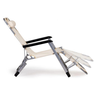 Összecsukható kerti nyugágy, bézs színben