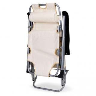 Összecsukható kerti nyugágy, bézs színben