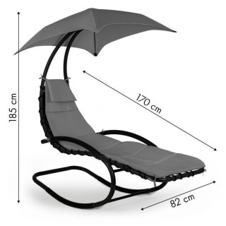 Szürke hintaszék, napellenzővel