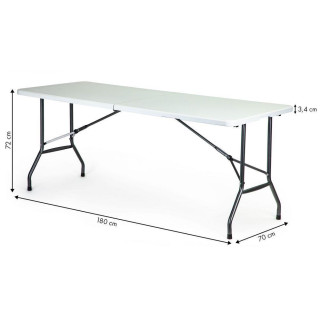 Kerti, összecsukható asztal, fehér színben