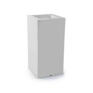 Magas, fehér/szürke virágcserép