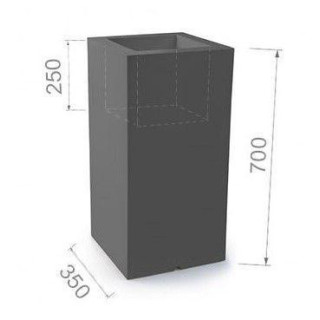 Magas, fehér/szürke virágcserép