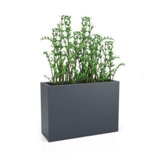 Hosszű, fehér/szürke kerti virágcserép