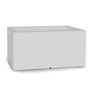 Fehér/szürke színű, téglalap alakú virágcserép