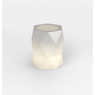 Masszív fehér virágcserép, LED világítással