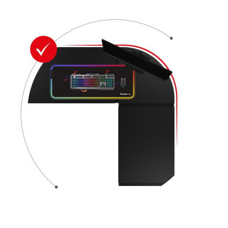 Sarok Huzaro játékasztal, fekete színben