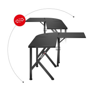 Sarok Huzaro játékasztal, fekete színben