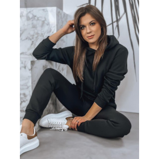 Fekete, sportos pulóver, kapucnival