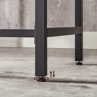 Irodai sarokasztal, barna színben, táskával