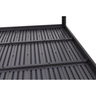 6 személyes kerti asztal, szürke színben