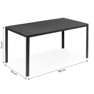 6 személyes kerti asztal, szürke színben