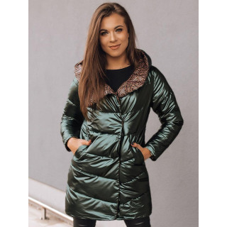 Kétoldalú, tavaszi kabát, zöld színben