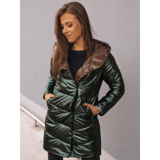 Kétoldalú, tavaszi kabát, zöld színben