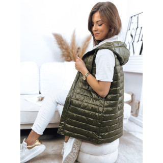 Kétoldalú női mellény, zöld színben