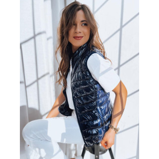 Sötétkék színű, viaszos női mellény