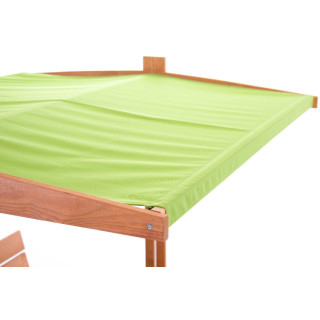 Fából készült homokozó, zöld tetővel - 140x140 cm