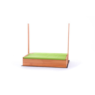 Fából készült homokozó, zöld tetővel - 140x140 cm