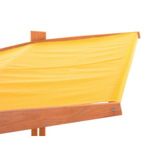 Fából készült homokozó, sárga tetővel - 140x140 cm