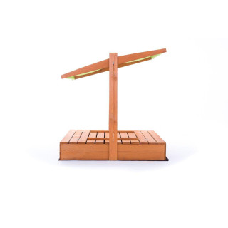 Fából készült homokozó, zöld tetővel - 120x120 cm