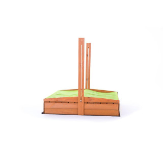Fából készült homokozó, zöld tetővel - 120x120 cm