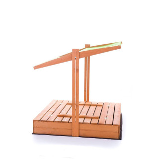 Fából készült homokozó, zöld tetővel - 120x120 cm