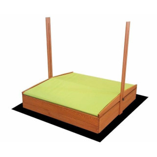 Fa homokozó, zöld tetővel - 120x120 cm